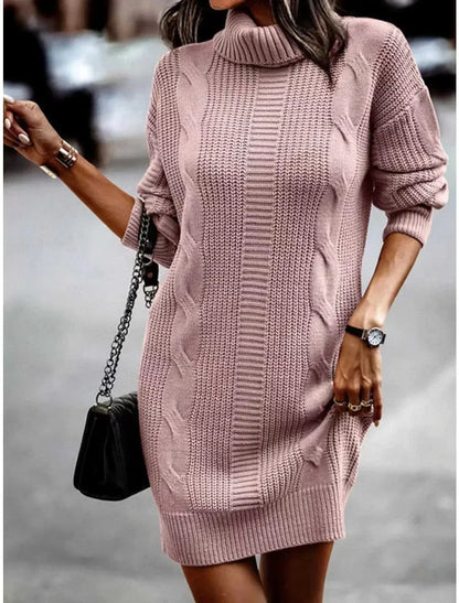 Gebreide sweaterjurk warm stijlvol met col – Evelien