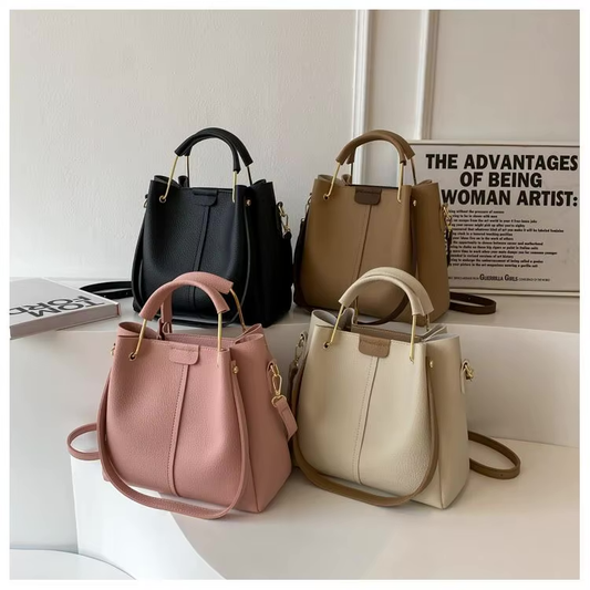 Elegante vegan tote bag met gouden details – Marelia