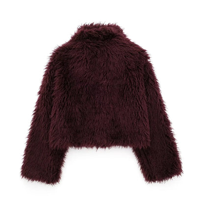 Warme fuzzy nepleren jas voor dames – Isabelle