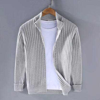 Zip-Up Trui Geribbeld Comfortabel en Stijlvol – Noor