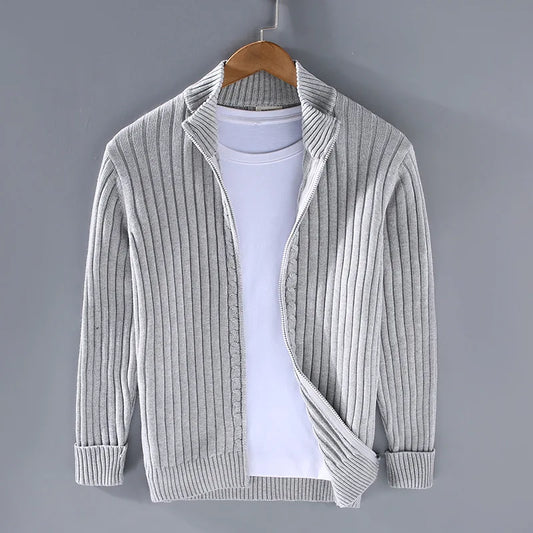 Zip-Up Trui Geribbeld Comfortabel en Stijlvol – Noor