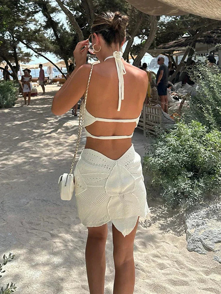 Gebreide zomerjurk voor dames met elegante pasvorm – Selani