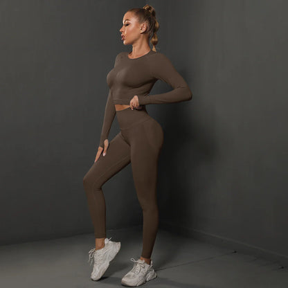 Naadloos Sportset voor Dames met Crop Top en Legging – Revina
