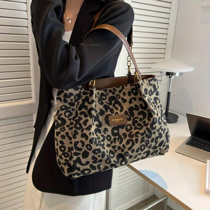 Luipaardprint canvas tote voor dames – Ravena
