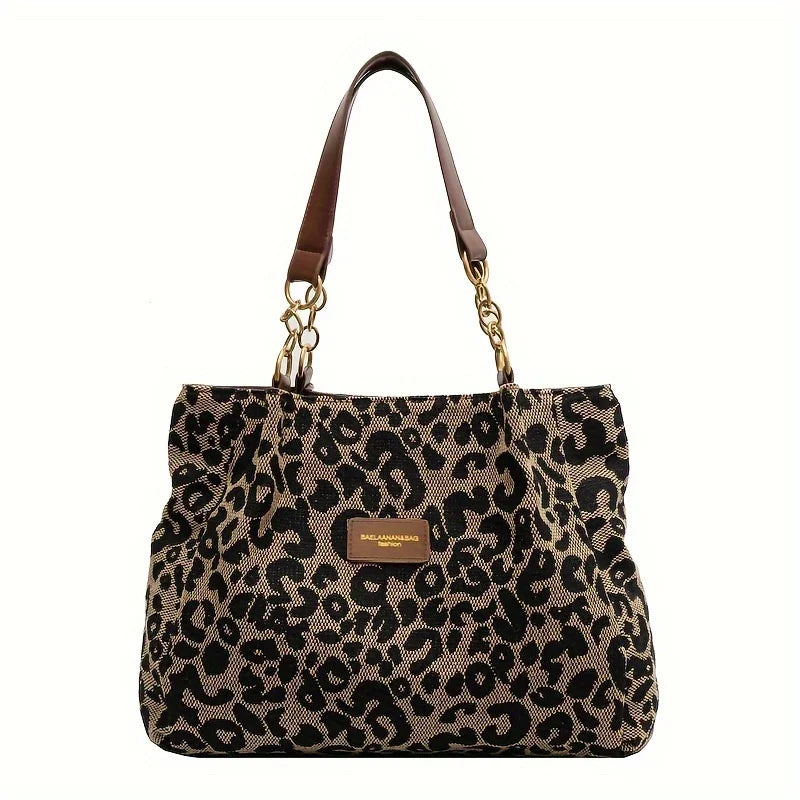 Luipaardprint canvas tote voor dames – Ravena