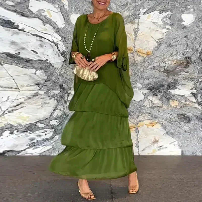 Luchtige Gelaagde Chiffon Jurk voor Elegante Stijl – Venisa