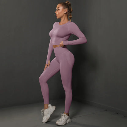 Naadloos Sportset voor Dames met Crop Top en Legging – Revina