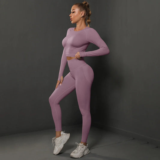 Naadloos Sportset voor Dames met Crop Top en Legging – Revina