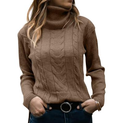 Zachte dames coltrui met luxe breiwerk – Olivia