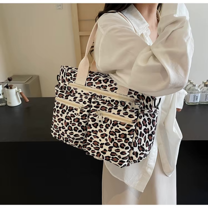 Leopard print tote bag met rits voor dames – Kalira