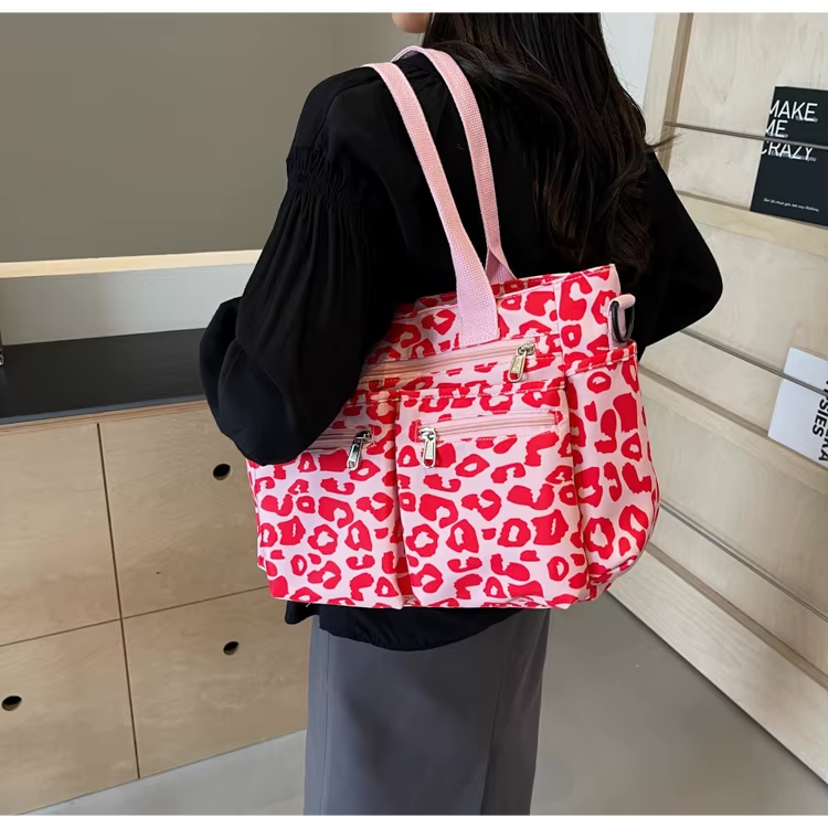 Leopard print tote bag met rits voor dames – Kalira