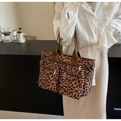Leopard print tote bag met rits voor dames – Kalira
