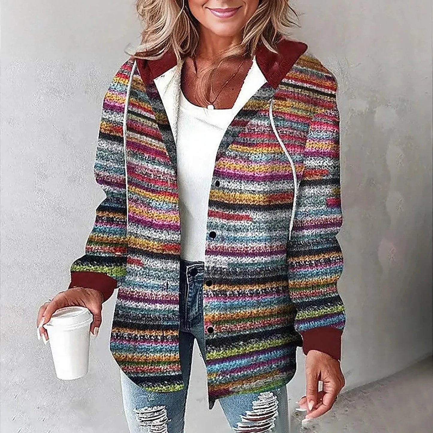 Warme Herfstjas met Capuchon voor Comfort – Evi