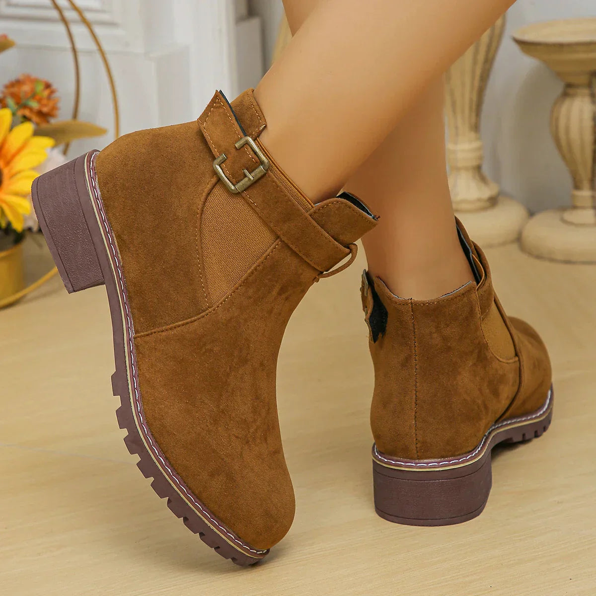 Casual dames enkellaarsjes met hak en elegant design – Sofia