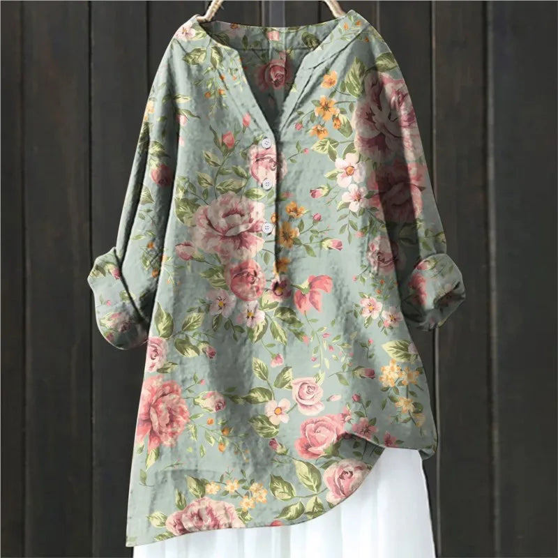 Damesblouse met bloemenprint en elegant ontwerp – Liora
