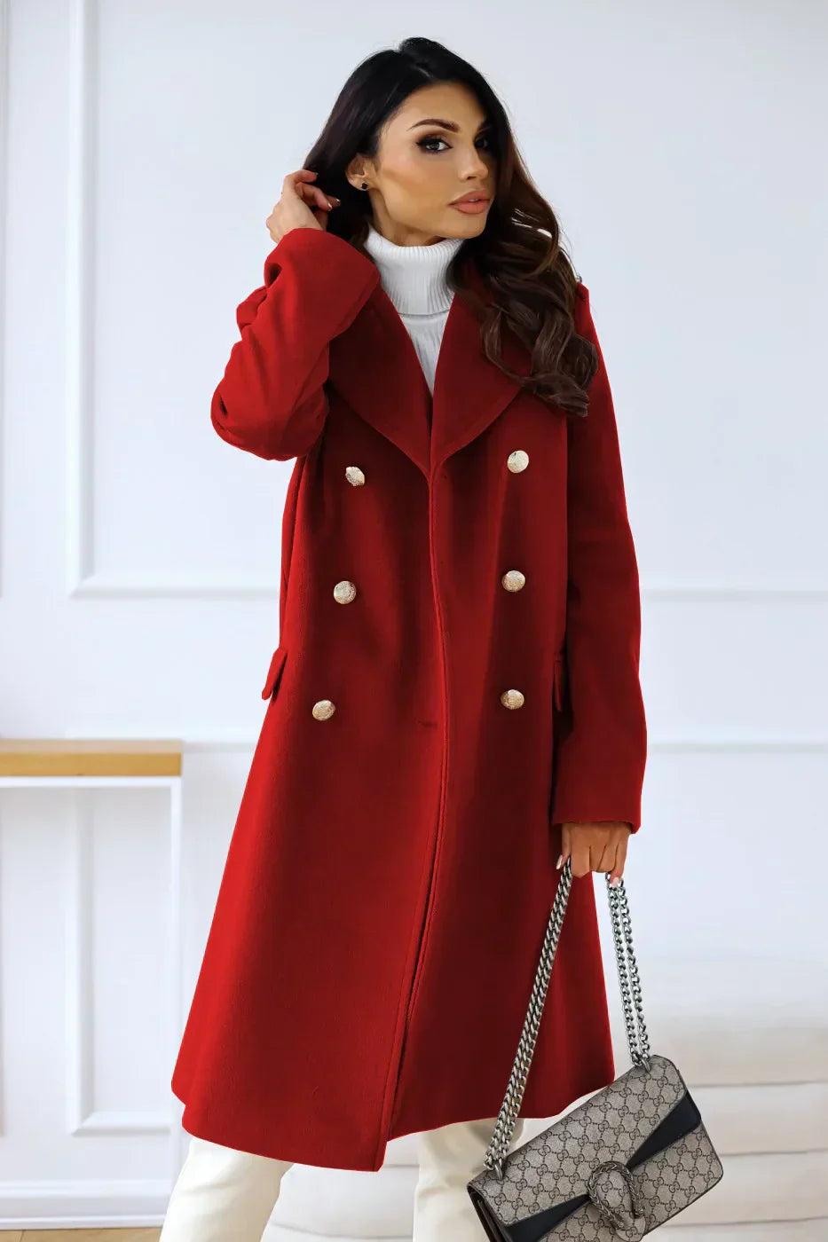Geruite getextureerde winterjas voor dames – Isabella