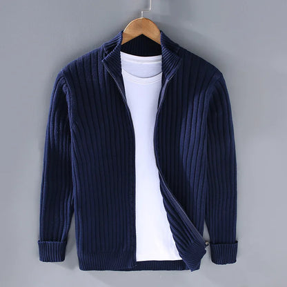Zip-Up Trui Geribbeld Comfortabel en Stijlvol – Noor