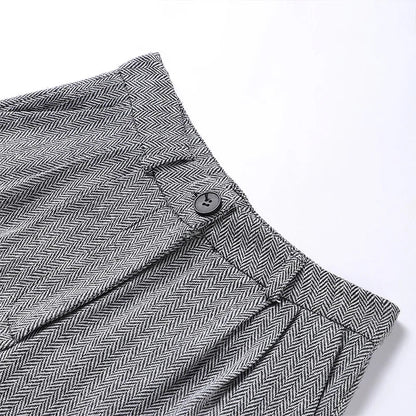 Visgraat top, jas en broek set voor dames – Olivia