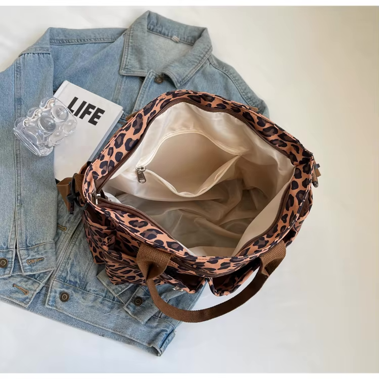 Leopard print tote bag met rits voor dames – Kalira