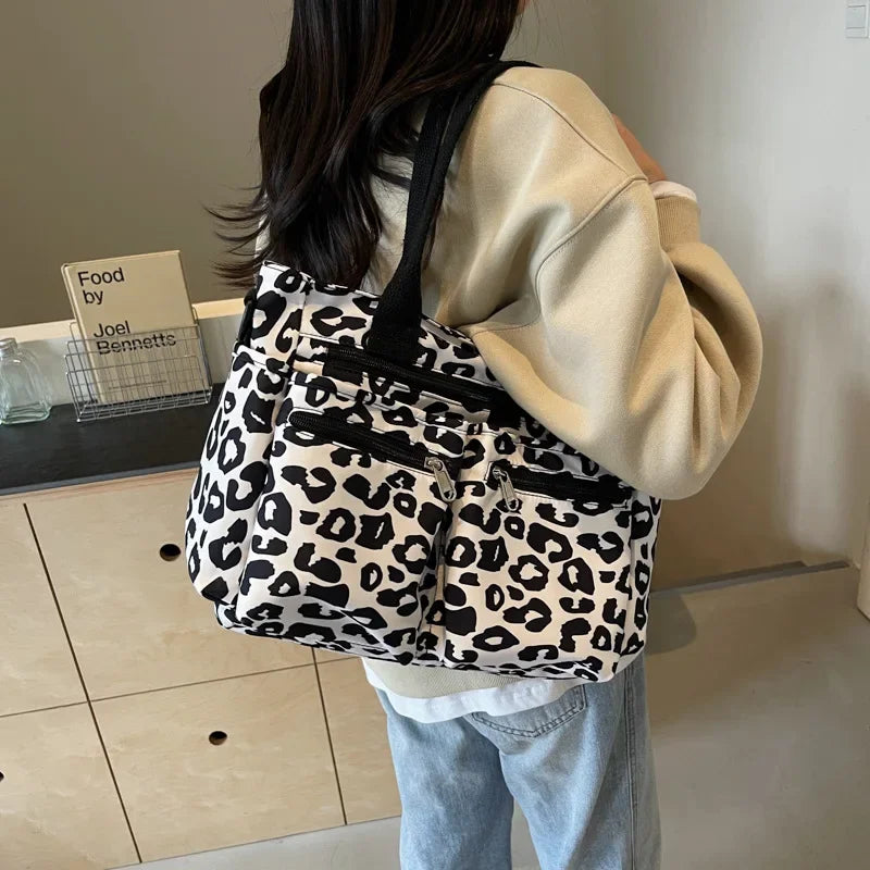 Leopard print tote bag met rits voor dames – Kalira