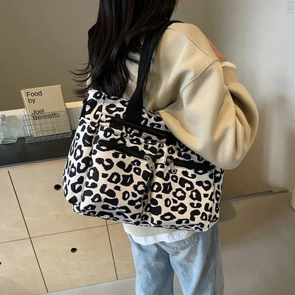 Leopard print tote bag met rits voor dames – Kalira