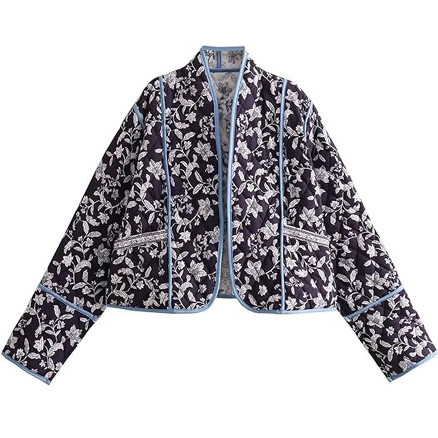 Reversible gewatteerde lentejas met bloemenprint – Fleur