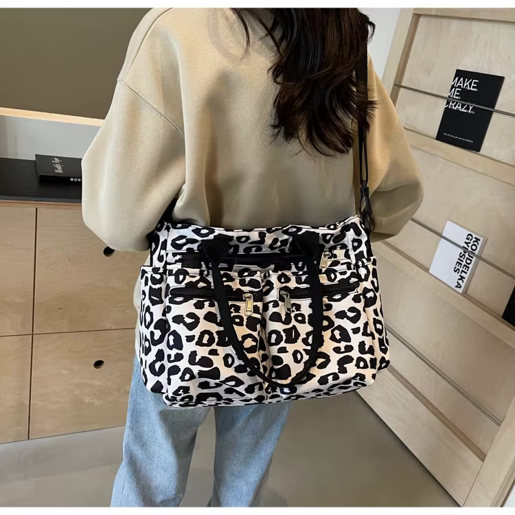 Leopard print tote bag met rits voor dames – Kalira