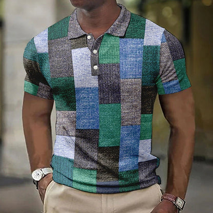 Heren polo kleurrijk modern pasvorm casual stijl – Tavenco
