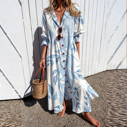 Boho zomerjurk met kant en elastische taille – Odessa