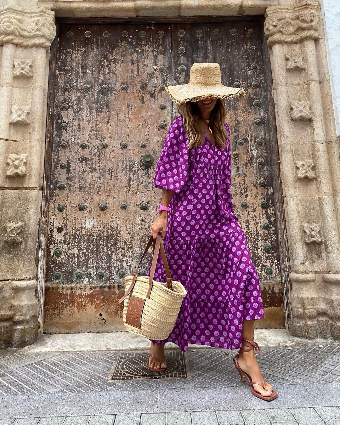 Lange bohemian zomerjurk met V-hals – Fleur