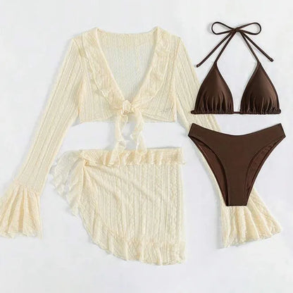 Boho bikini set met mesh strandoutfit – Yara