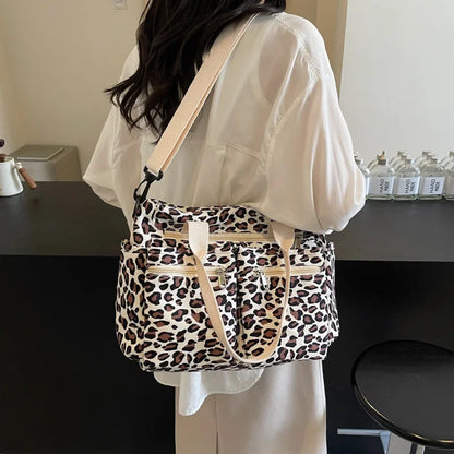 Leopard print tote bag met rits voor dames – Kalira