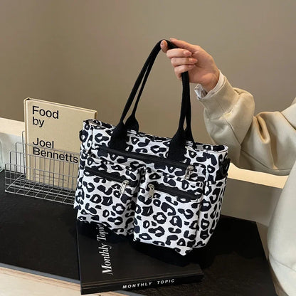Leopard print tote bag met rits voor dames – Kalira