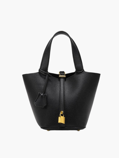 Vegan leren handtas met slotdetail voor dames – Elania
