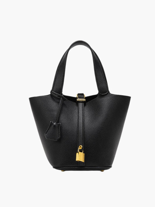 Vegan leren handtas met slotdetail voor dames – Elania