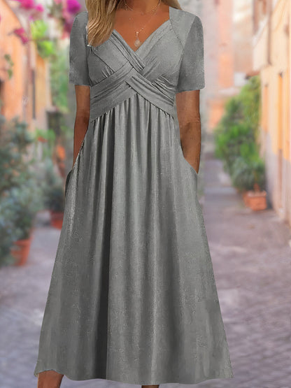 Dames V-hals Zomerjurk Ademend Comfort Elegant – Elina