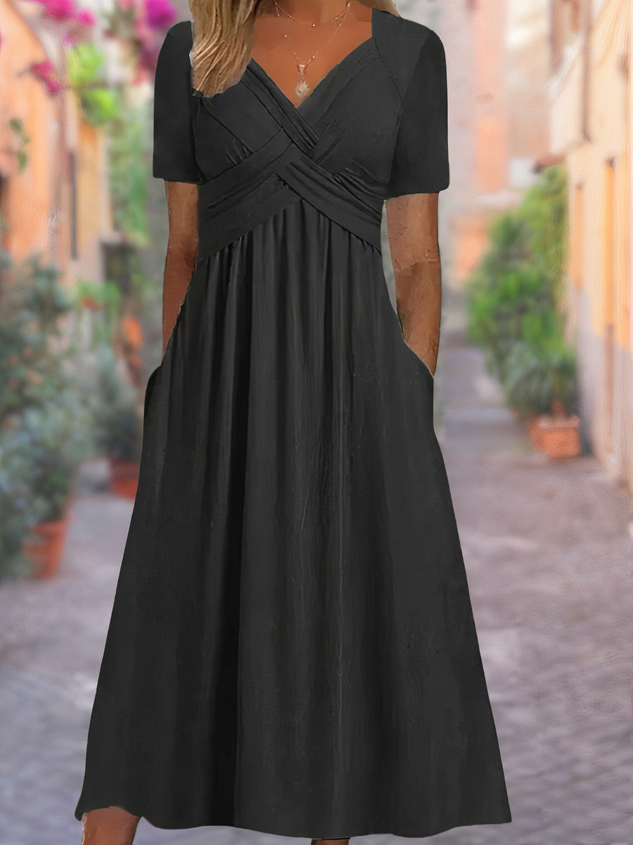 Dames V-hals Zomerjurk Ademend Comfort Elegant – Elina