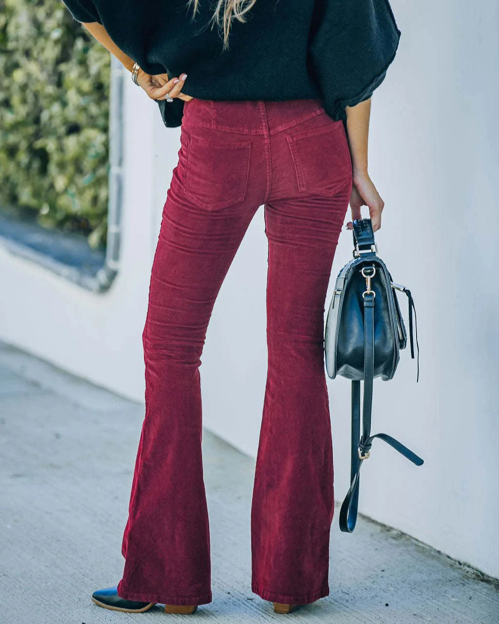 Hoge taille flared slim fit broek voor dames – Olivia