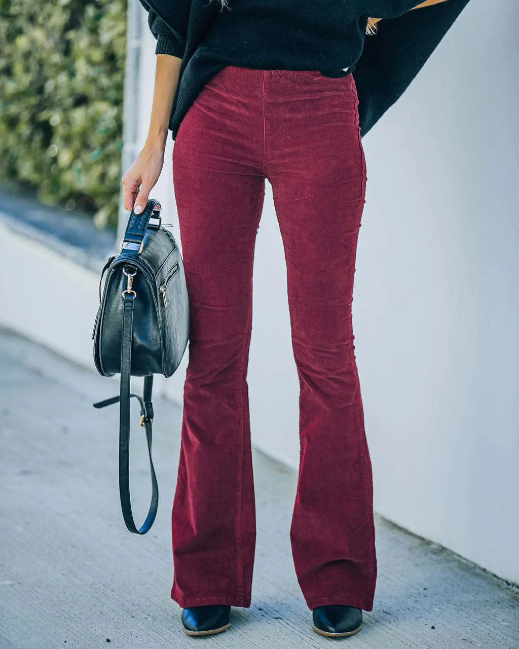 Hoge taille flared slim fit broek voor dames – Olivia
