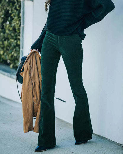 Hoge taille flared slim fit broek voor dames – Olivia