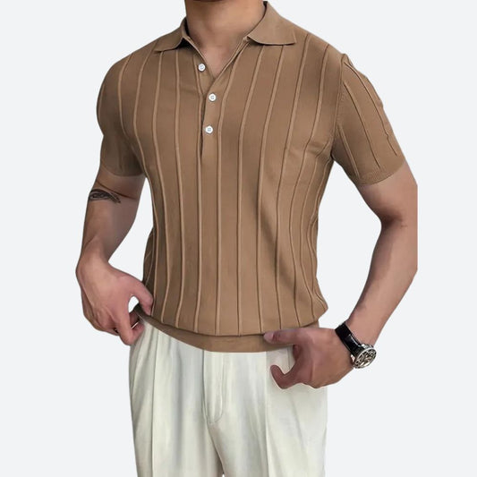 Poloshirt met Hoge Stretch V-Hals voor Heren - Victor