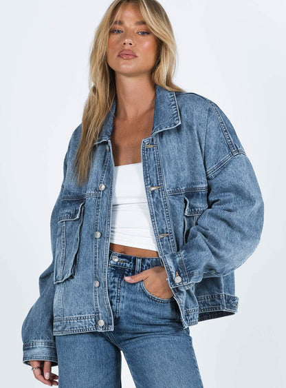 Oversized Spijkerjasje voor Dames in Vintage Denim – Faylen