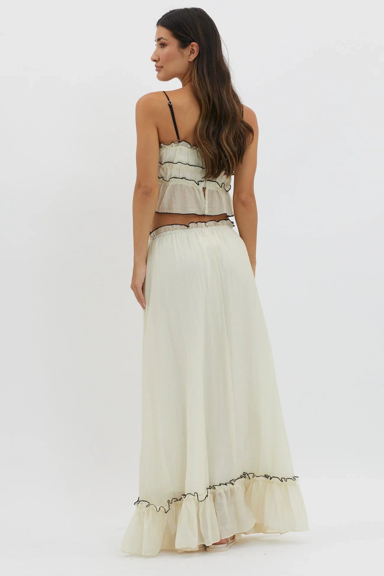 Tweedelige zomer set maxi rok en crop top – Amaya