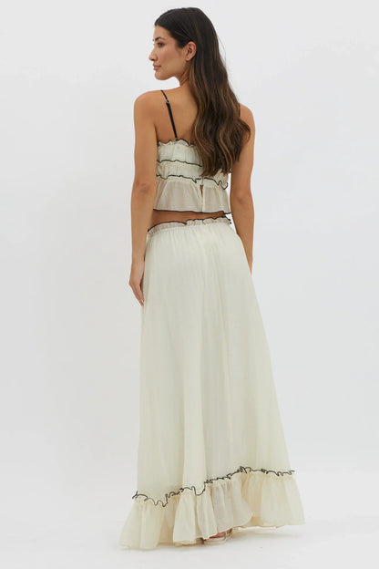 Tweedelige zomer set maxi rok en crop top – Amaya