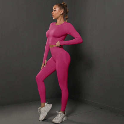 Naadloos Sportset voor Dames met Crop Top en Legging – Revina