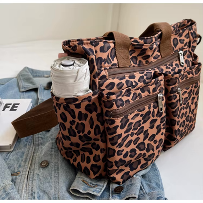 Leopard print tote bag met rits voor dames – Kalira