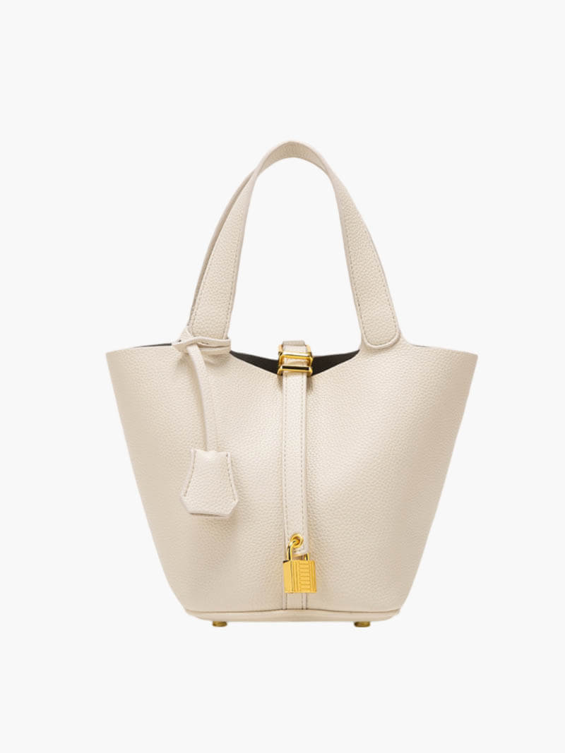 Vegan leren handtas met slotdetail voor dames – Elania