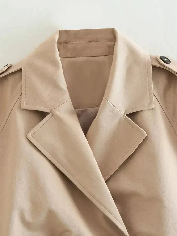 Stijlvolle cropped trenchcoat voor dames – Evelien
