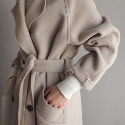 Dames winterjas in wolmix met elegante pasvorm – Janoura