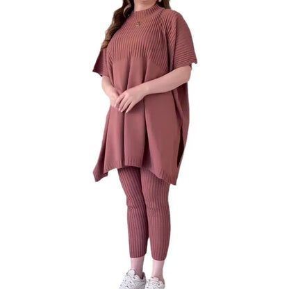 Dames plus size set gebreid comfortabel herfst winter – Ellarose